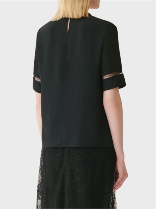 Short-sleeved silk-blend crêpe de Chine top FABIANA FILIPPI | TPD226F289L775825